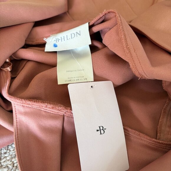 BHLDN Blush Pink Gown | Size 16W | Deep V-Neck + High Slit ๐ - Picture 9 of 11